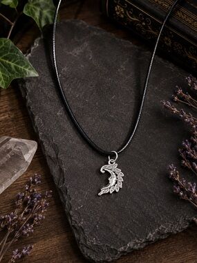 Silver toned Moon Pendant Necklace - 18.5” cord adjustable gift